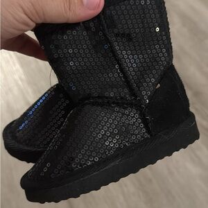 Black Sequin Boots